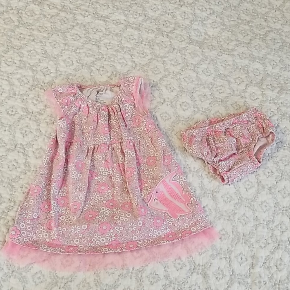 Baby Girl's 3-6 months Fish 2 Piece Dress Outfit